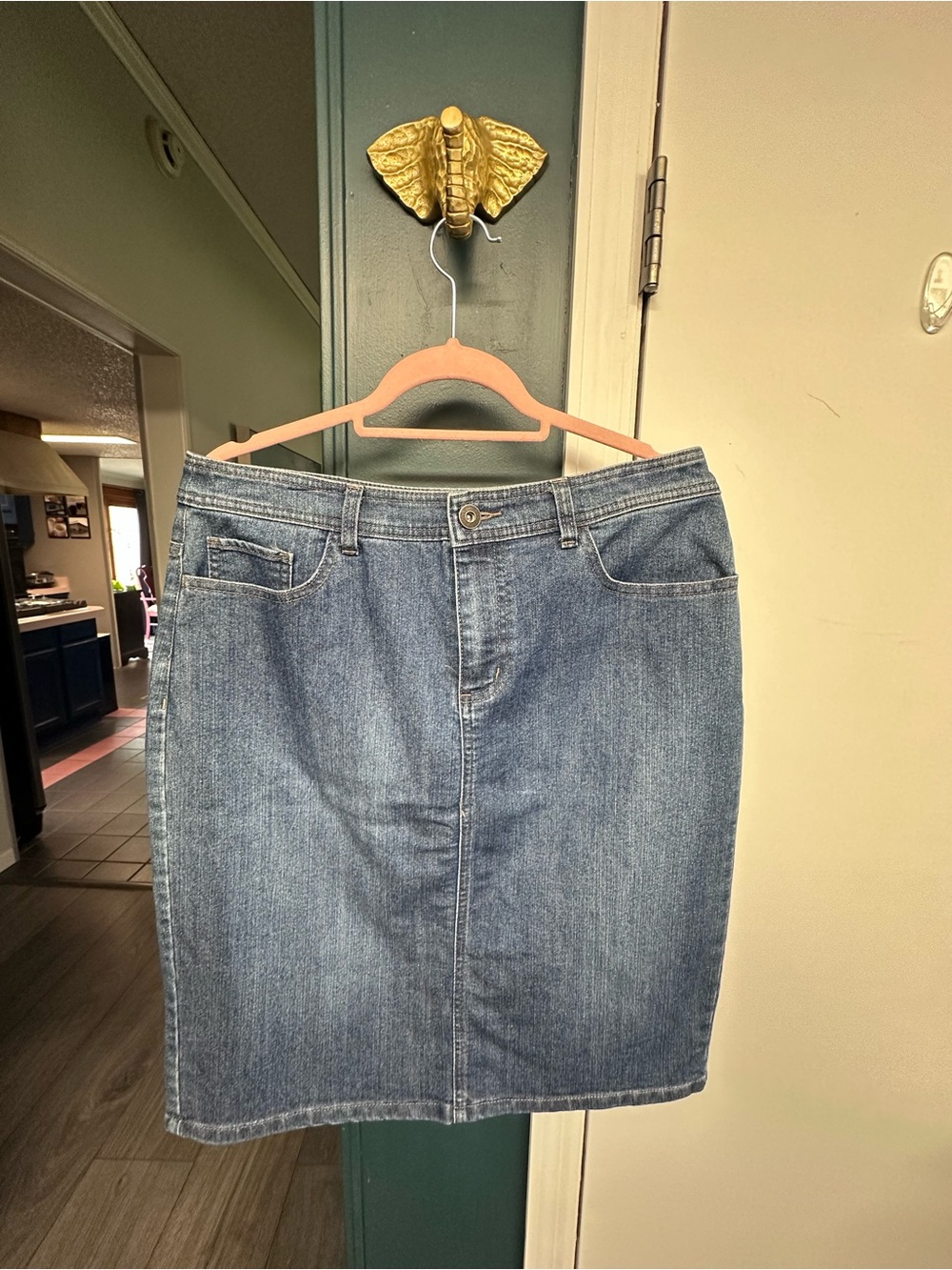 Christopher & Banks Blue Denim Pencil Skirt